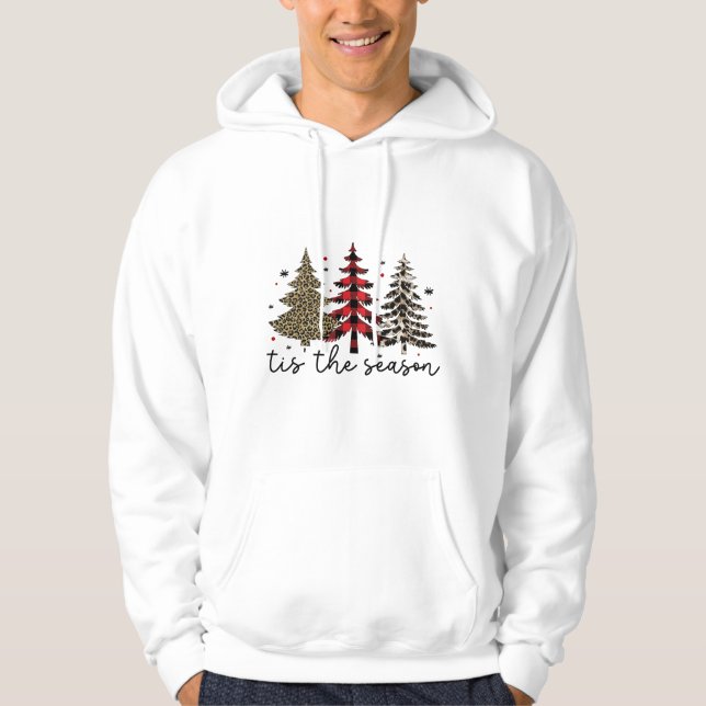 Sudadera Árboles navideños de leopardo de la selva (Anverso)