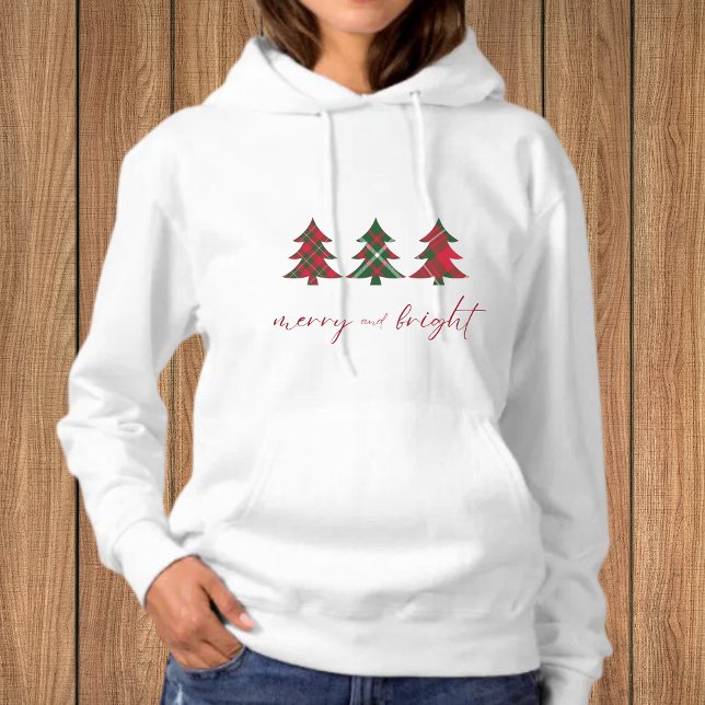 Sudadera Árboles navideños fríos y brillantes tartán verde  (Subido por el creador)