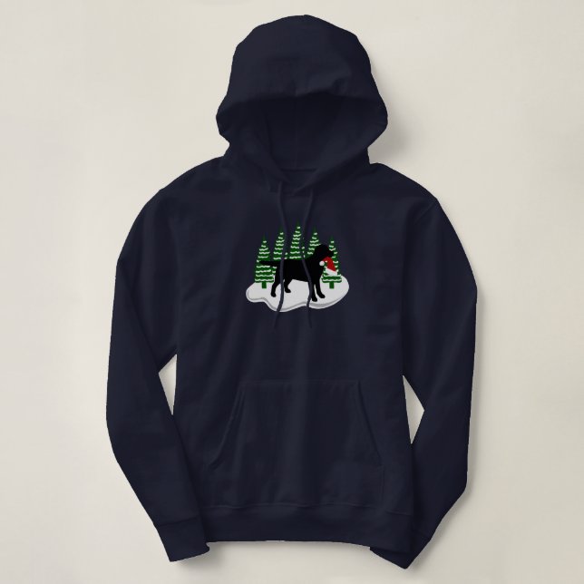 Sudadera Árboles negros del árbol de hoja perenne del (Diseño del anverso)