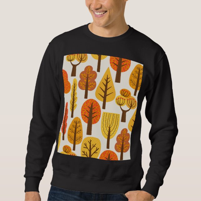 Sudadera Árboles otoñales, patrón sin costuras. (Anverso)