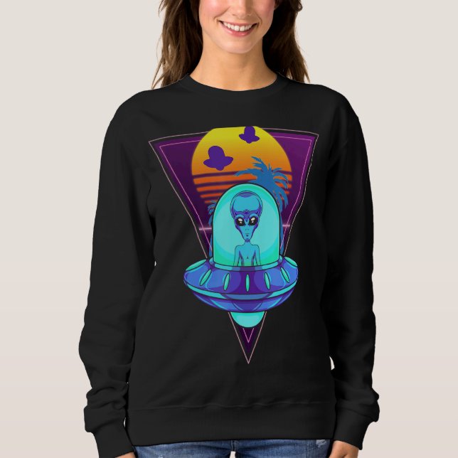Sudadera Árboles tropicales de palmeras de vaporwave Retr d (Anverso)