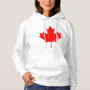 Sudadera Arce de la bandera de Canadá del Grunge - rojo