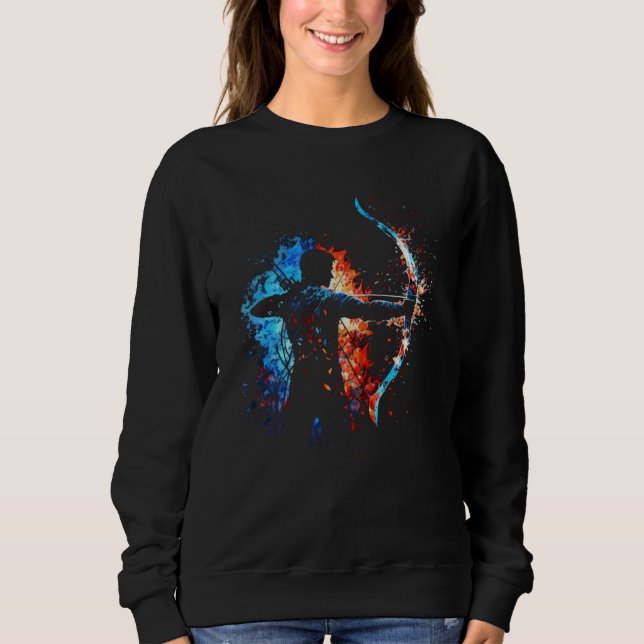 Sudadera Archer Flames Archery Retro Sports Archer (Anverso)