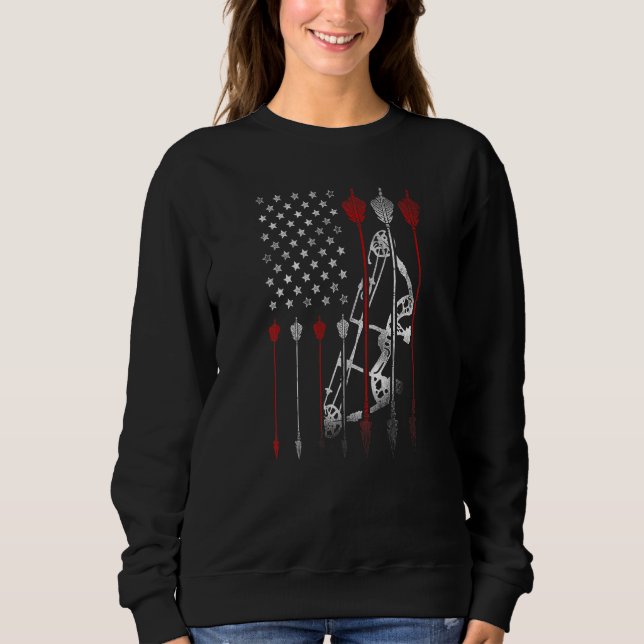Sudadera Archery Archer Usa Bandera Estadounidense Vintage  (Anverso)