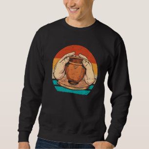 Sudadera Arcilla de cerámica de arte de artesanía retro de