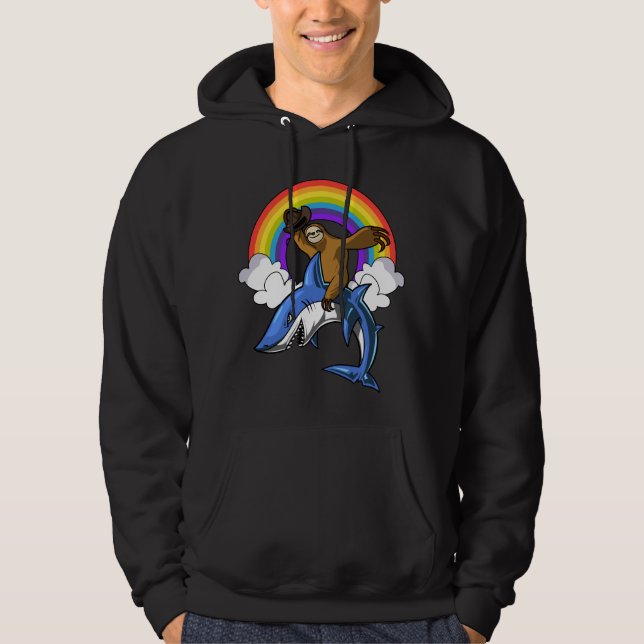Sudadera Arco iris divertido del tiburón del océano del (Anverso)