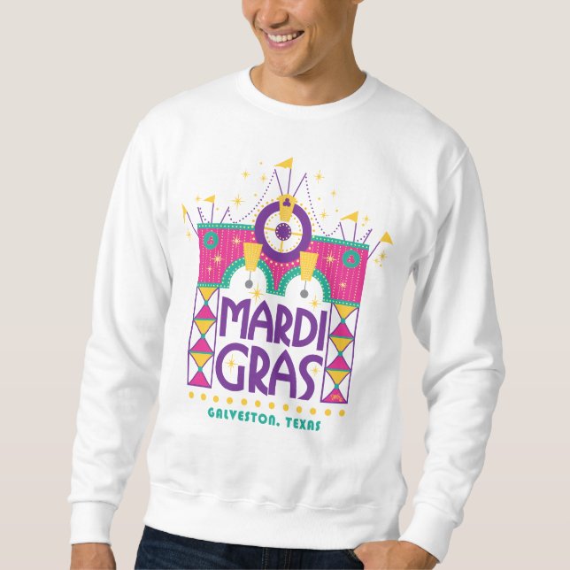 Sudadera Arco Mardi Gras, Galveston, Texas (Anverso)
