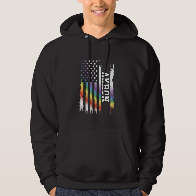 Sudadera Arcoiris con bandera de Estados Unidos (Anverso)