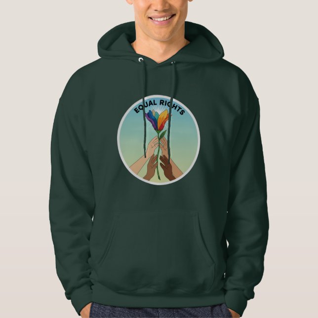 Sudadera Arcoíris de Flor de Igualdad de Derechos-Diversida (Anverso)