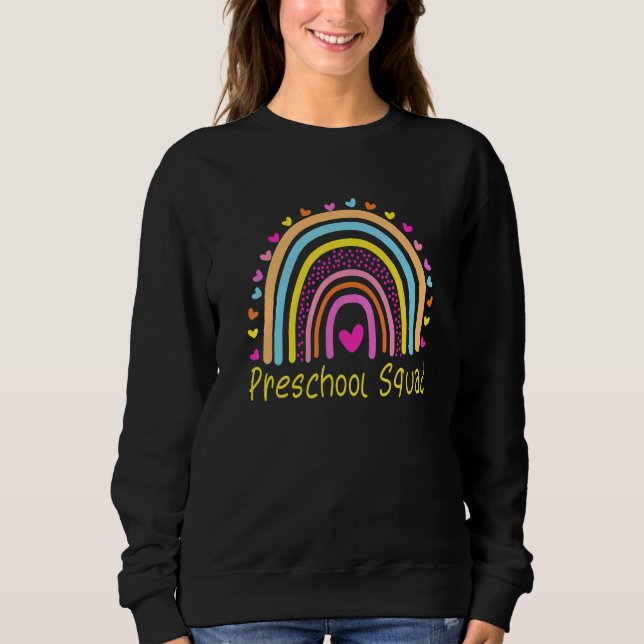 Sudadera Arcoiris de profesora de escuadrón preescolar (Anverso)