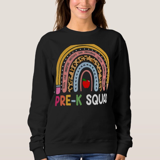Sudadera Arcoiris de profesora de escuadrón preescolar de p (Anverso)
