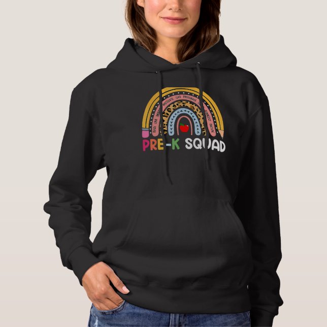 Sudadera Arcoiris de profesora de escuadrón preescolar de p (Anverso)