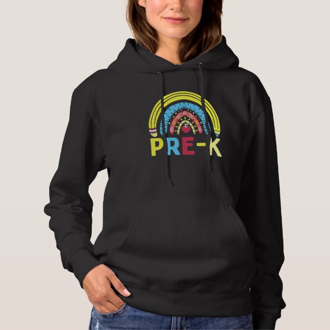 Sudadera Arcoiris de profesora de escuadrón preescolar de p (Anverso)