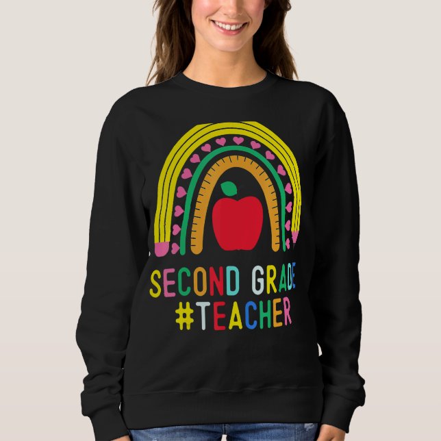 Sudadera Arcoiris de segundo grado profesor de segundo grad (Anverso)