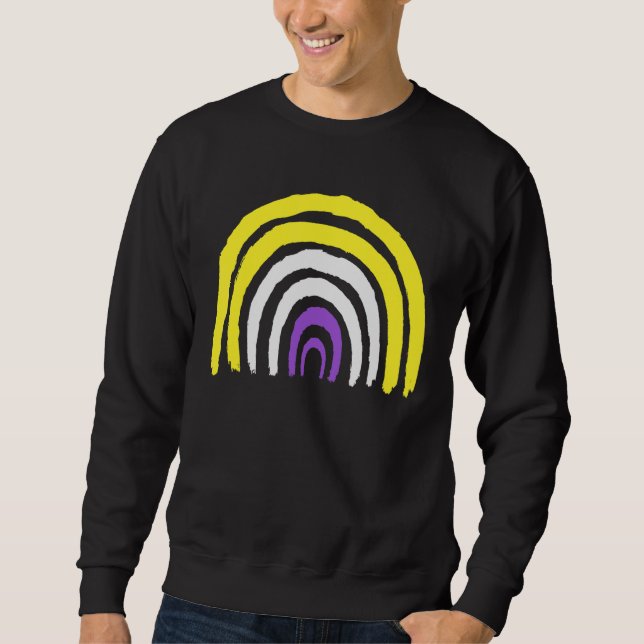 Sudadera Arcoiris del Orgullo no binario (Anverso)