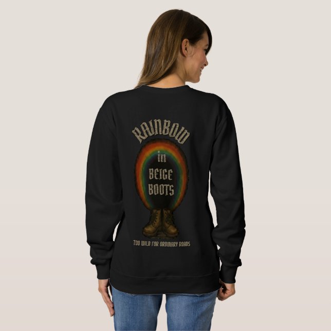 Sudadera ARCOÍRIS en BOTAS BEIGE (Reverso completo)