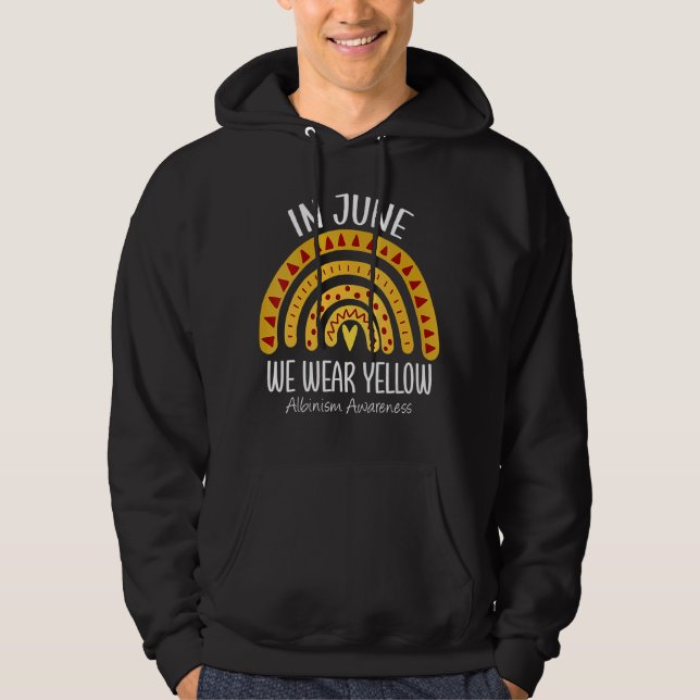 Sudadera Arcoiris En Junio Usamos Conciencia Del Albinismo  (Anverso)