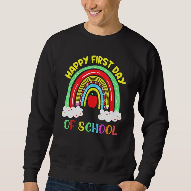 Sudadera Arcoiris Feliz primer día de clases Niños Gir (Anverso)