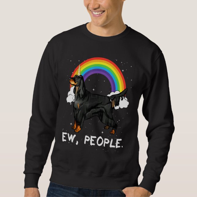Sudadera Arcoíris Gordon Setter Ew Gente Unicornio Perro (Anverso)
