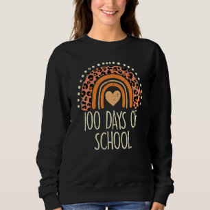Sudadera Arcoíris Leopardo Melocotón 100 Días Escuela Lindo