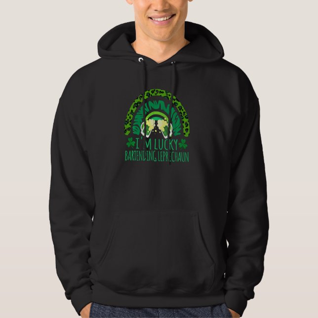 Sudadera Arcoiris Lucky Bartending Leprechaun Bartender St  (Anverso)