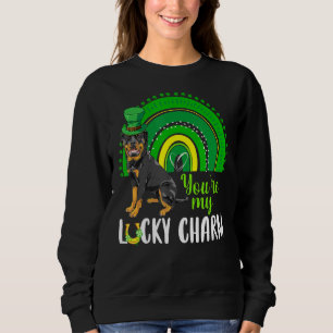 Sudadera Arcoiris Lucky Charm Rottweiler Dog St Patricks Da