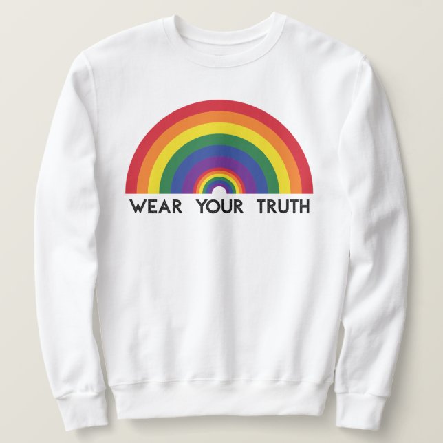 Sudadera Arcoíris Mínimo Arco Moderna Declaración Colorida  (Anverso del diseño)