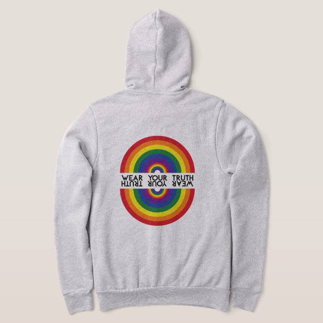 Sudadera Arcoíris Mínimo Arco Moderna Declaración Colorida  (Distribución Reverso )