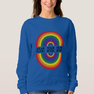Sudadera Arcoíris Mínimo Arco Moderna Declaración Colorida