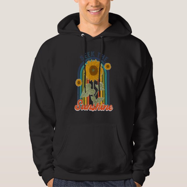 Sudadera Arcoíris Retro Busca El Sol Flores De Girasol Vint (Anverso)