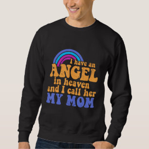 Sudadera Arcoíris Retro Groovy Tengo un Ángel en el Cielo C