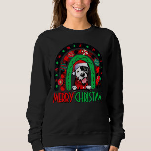 Sudadera Arcoiris Rojo Merry Christmas Funny Pitbull Do