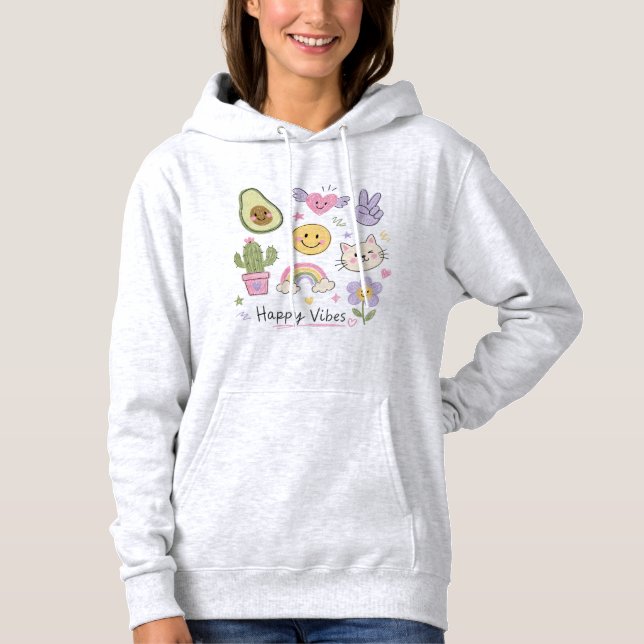 Sudadera Arcoíris Sonriente Adorable  (Anverso)