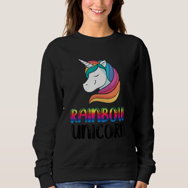 Sudadera Arcoiris unicornio Orgullo transgénero bisexual (Anverso)