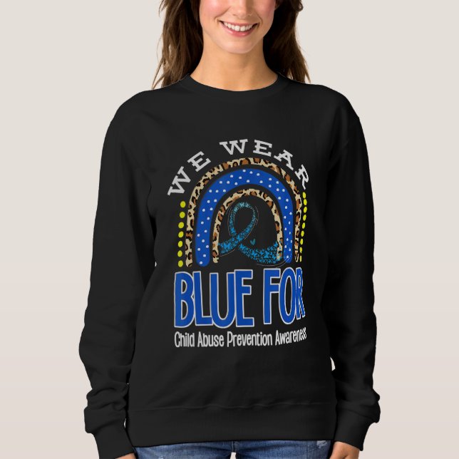 Sudadera Arcoiris Usamos Azul Mes de Prevención del Abuso I (Anverso)