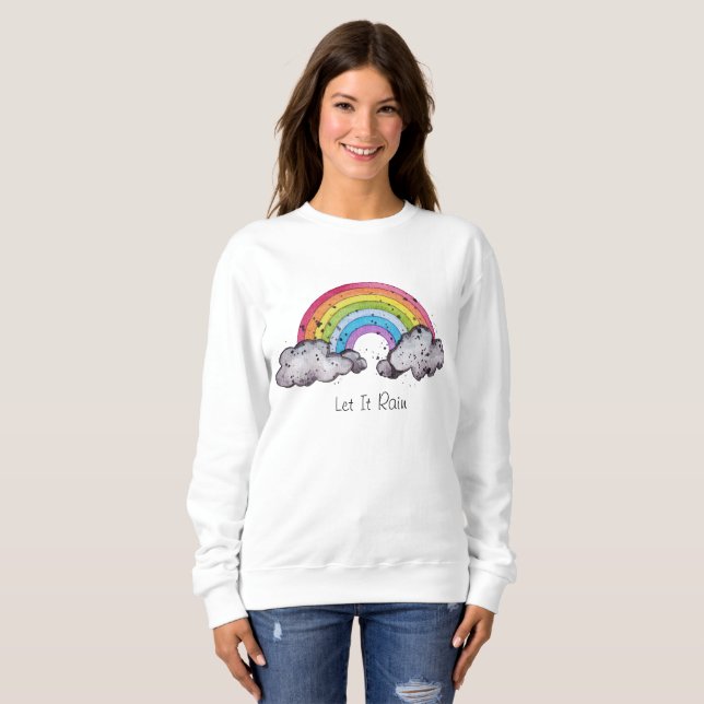 Sudadera Arcoiris Y Nubes De Cuadros (Anverso completo)