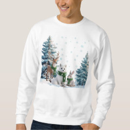 Sudadera Arctic Fox Moose and Hare Winter Wildlife Trio