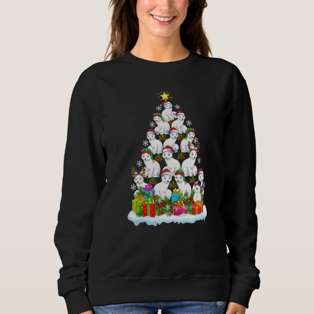 Sudadera Arctic Fox  Xmas Lights  Arctic Fox Christmas Tree (Anverso)
