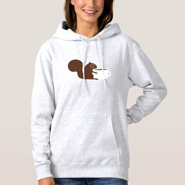 Sudadera ardilla con café | Arte Animal caprichoso (Anverso)