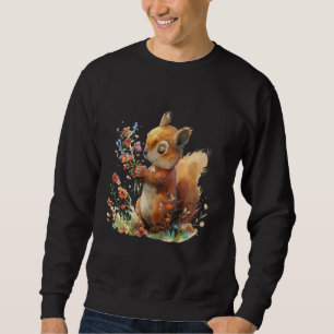 Sudadera ardilla con flores lindo chipmunk ardilla anim
