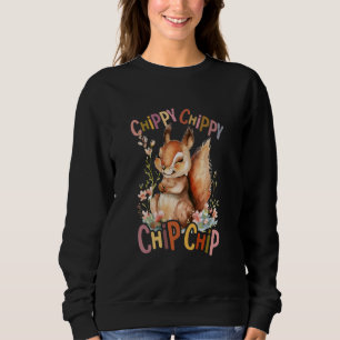 Sudadera ardilla con flores tierno chipmunk ardilla