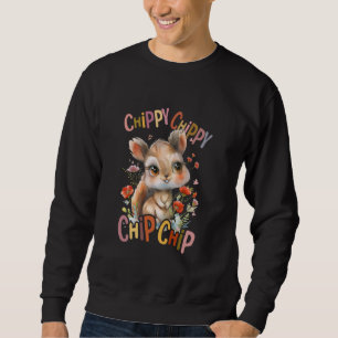 Sudadera ardilla con flores tierno chipmunk ardilla