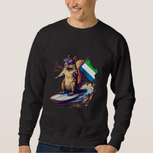 Sudadera Ardilla de surf con bandera de Sierra Leona Sierra