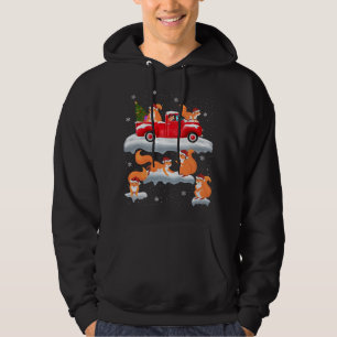 Sudadera Ardilla que conduce el árbol de Navidad Camión Roj