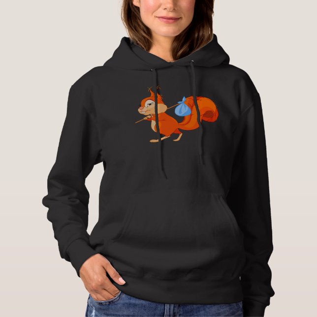 Sudadera Ardilla que sale de casa Mujeres Hoodie (Anverso)