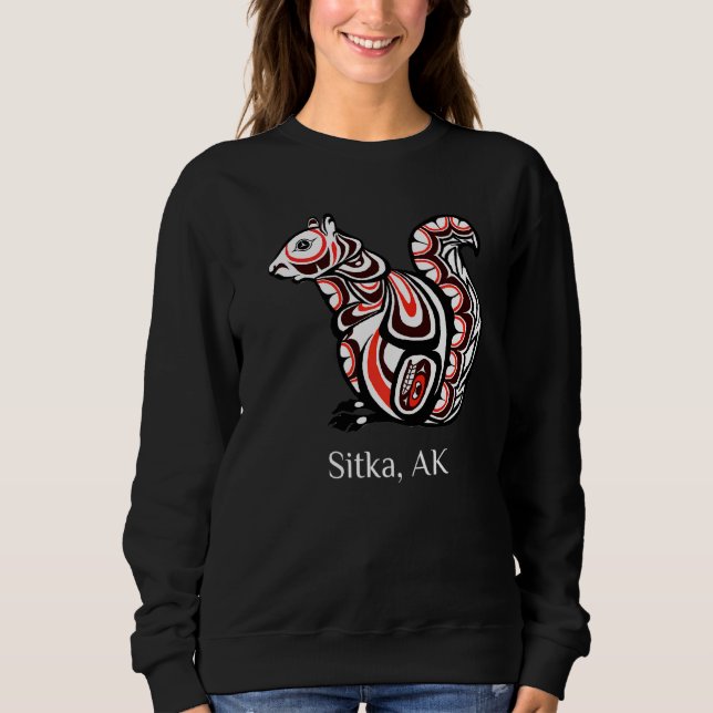 Sudadera Ardilla tribal Sitka Alaska Nativo Estadounidense  (Anverso)