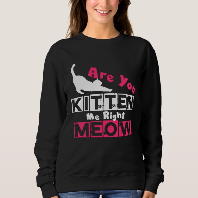 Sudadera Are You Kitten Me Right Meow   Cat Joke (Anverso)