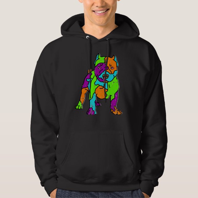 Sudadera Área 51 Alien Colorful Dog Pitbull Fantástico Hall (Anverso)