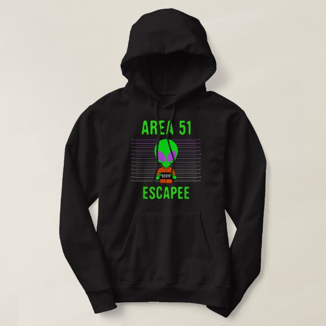 Sudadera Área 51 Escape - Divertido disfraz Alien Halloween (Diseño del anverso)