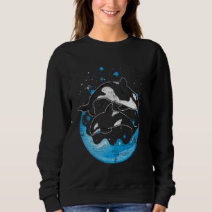 Sudadera Arena larga de orca de caza de ballena asesina de 